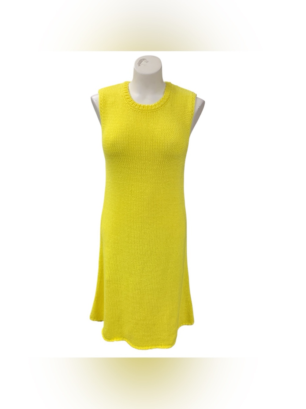 Zara Bright Yellow Sleeveless Knit Shift Dress Size L